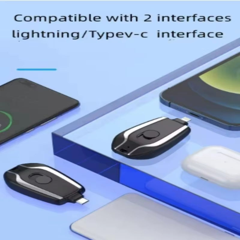1500Mah Mini Keychain Power Bank Emergency Portable Charger Compatibility for Iphone Samsung Xiaomi Small Size Powerbank